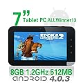 TBS� M713 Tablet de 7 Pulgadas Google Android 4.0 AllWinner A13, 1.2GHz DDR3 8G de Memoria Flash/ Youtube /Facebook /SKYPE- Negro
