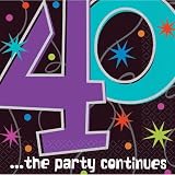 Review Amscan  / Party Continues 40th Birthday Party Napkins (16 Pack) 519795