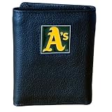 MLB Oakland Athletics Genuine Leather Tri-fold Wallet
