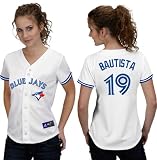 Jose Bautista Jersey: Women's Majestic Home White Replica Toronto Blue Jays Jersey