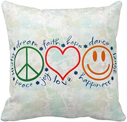 Peace Love Smile Throw Pillow Case