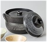 【萬古焼 炊飯鍋・御飯鍋】 白刷毛目(セラミック加工) 4合ごはん炊き土鍋 〔おまけ付き〕