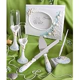 Beach Theme Wedding Accessory Set: Flutes, Cake Servers, Guestbook, 1