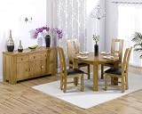 Solid Oak Round Dining Table with 4 Ladderback Chairs and Sideboard