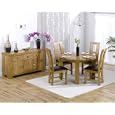 Solid Oak Round Dining Table with 4 Ladderback Chairs and Sideboard