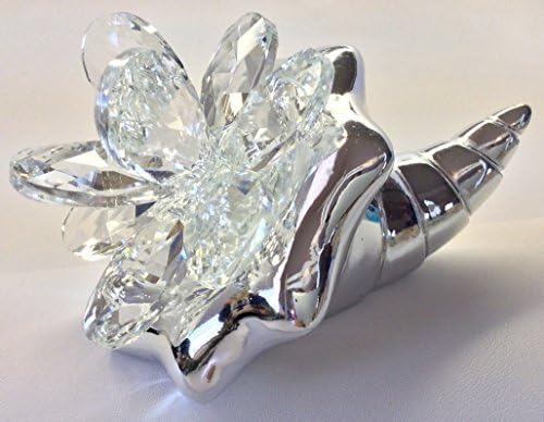 Carlucci Italian Crystal Swarovski Elements Silver Cornucopia Figurine