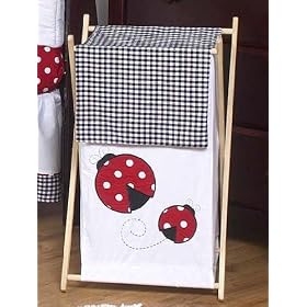 Baby and Kids Clothes Laundry Hamper for Ladybug Polka Dot Bedding Set