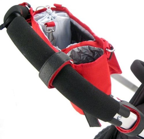 Stroll-Air Universal Stroller Organizer Console with Cup Holders in Red