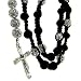 New black & silver shamballa disco ball bling bling hip hop rosary necklace