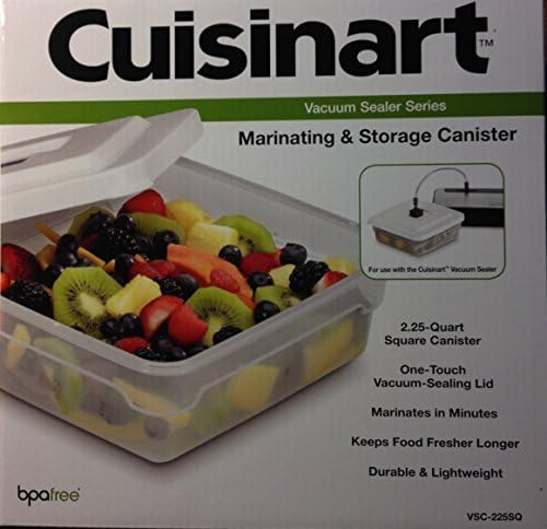 Cuisinart VSC-225SQ Square Marinating and Storage Container for Model VS-100 Vacuum Sealer, 2-1/4-Quart