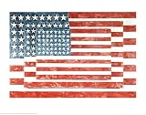Jasper Johns (Three Flags) Gold Wood-Mounted Art Poster Print - 22