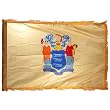 New Jersey 3x5ft Nylon Flag with Indoor Pole Hem and Fringe