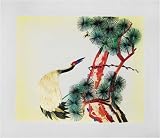 Crane and Pine Tree,  Longevity - Chinese Woven Wheat Stalk Picture, Hand Crafted