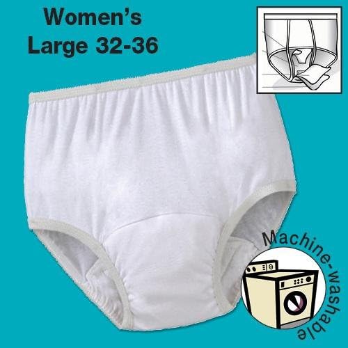 Discreet Machine Washable Incontinence Briefs Womens Large 32 - 36