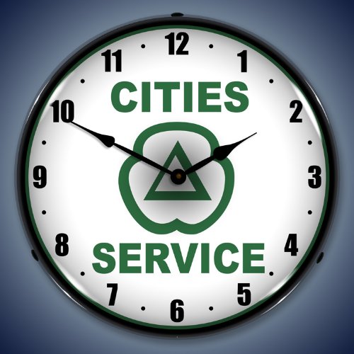Cities Services Lighted Wall Clock