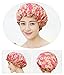 Shintop Shower Cap Women’s Waterproof Ribbon Lace Bow Style Double-Deck Elastic Band Shower Hat for Bath Spa (Rose Sunflower)