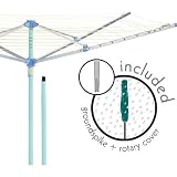 Outdoor Umbrella Clothes Dryer Clothesline Superspin 4 Aluminum Arms 170Ft Line - Moerman #88343