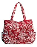 Vera Bradley Pleated Tote Bag Purse Twirly Birds Pink Reviewed