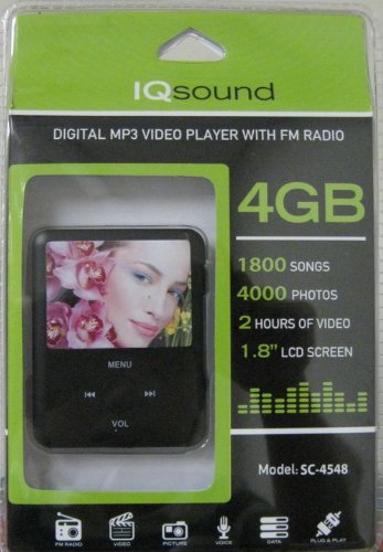 Supersonic IQ Sound Digital MP3 Video Player with FM Radio Model SC-4548 Black