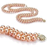 PearlsOnly Double Strand Pink 7-8mm AA Freshwater Pearl Necklace