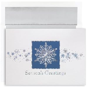 Sparkling Snowflake On Shimmer Holiday Cards -