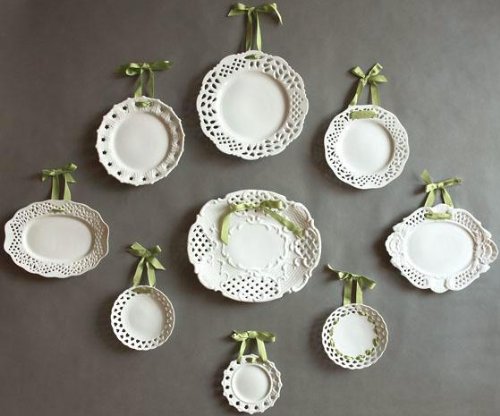 Victoria Pierced Plates - Set Of 9, SET OF 9, WHITE