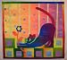Cat & Flower - A Fused Art Quilt Pattern By Laura Wasilowski