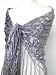 Floral Burnout Cut Velvet Gypsy Shawl with Fringe Steel Grey Silver 40 square