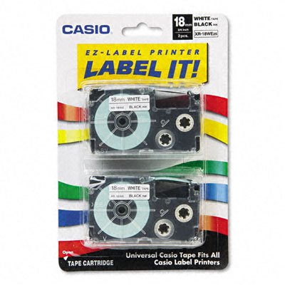 Office Product: Casio XR 18WES 18mm Labelling Tape  Black on White 
