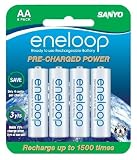 Sanyo NEW 1500 eneloop AA Ni-MH Pre-Charged Rechargeable Batteries