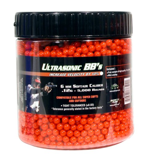 SoftAir Ultrasonic 0.12g Airsoft BB's (5000-Count, Red)