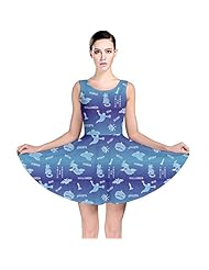Stretchy Polyester/Spandex General Print Skater Dress 
