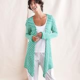 Open Front Stripped Cardigan
