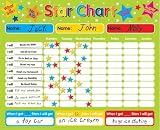 Magnetic Reward / Star / Responsibility / Behavior Chart for up to 3 Children. Rigid board 16" x 13" (40 x 32cm) with hang...