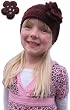 Handmade Soft Acrylic Hat for Girls - Pretty Burgundy (Crocheted 100% by hand/One-of-a-kind)