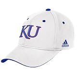 adidas Kansas Jayhawks White Basic Logo Structured Adjustable Hat