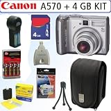 cheap Canon PowerShot A570 IS 7.1 MP Digital Camera + 4GB Super Deal Exclusive Deluxe Accessory Kit