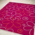 Childrens Bight Pink Large Kids Rug 115cmx160cm