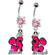 Pink Skull Best Friends Belly Ring Set