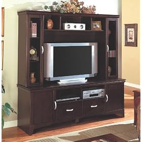 Contemporary Cappuccino Finish Plasma TV Entertainment Center by visiondecor Furniture