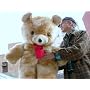 LIFESIZE 42" TEDDY BEAR * SOFT FUR LOOKS LIKE MINK * HUGE SOFT STUFFED JUMBO BIG PLUSH - COLOR: MINK - AMERICAN MADE IN THE USA AMERICA - GREAT FOR VALENTINES DAY or ANY DAY