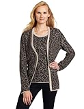 Jones New York Women's Chain Trim Cardigan, New Mink Multi, X-Large Jones New York Women's Chain Trim Cardigan, New Mink Multi, X-Large