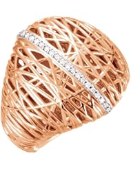 14K Rose Gold Nest-Design Diamond Ring - 0.14 Ct. -- LIFETIME WARRANTY