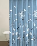 Best Price Perry Ellis Asian Lily Blue Shower Curtain, 100-Percent cotton