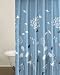 Perry Ellis Asian Lily Blue Shower Curtain, 100-Percent cotton