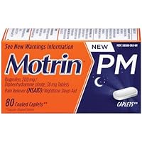 Motrin IB Motrin PM, 80 Coated Caplets, Package