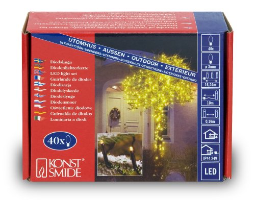 Konstsmide 3610-000 Micro LED Lichterkette (40 gelbe Dioden, 24V Au&szlig;entrafo, 2.4W, schwarz Preisvergleich