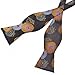 Pensee Mens Self Bow Tie Classic Black & Golden Multi-color Silk Bow Ties