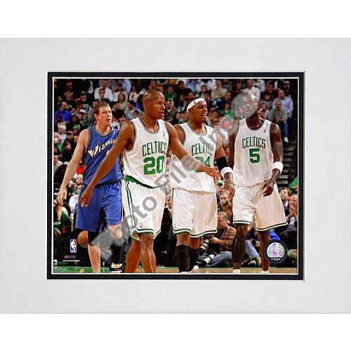 Photo File Boston Celtics Paul Pierce, Kevin Garnett, Ray Allen Group Matted Photo