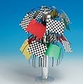Club Pack of 12 Multi-Colored Race Day Mini Foil Party Centerpieces 10.5"
